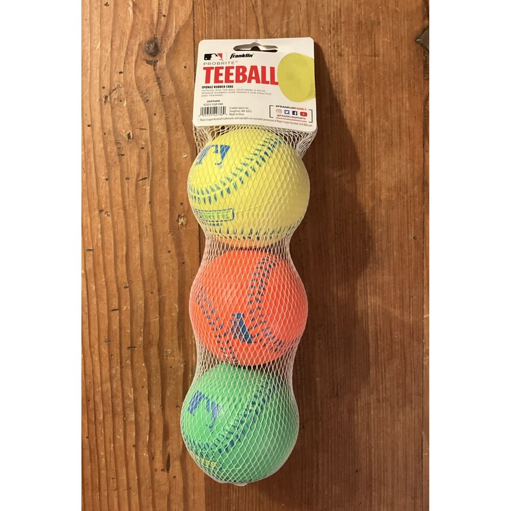 Franklin Sports Pro Brite Neon Rubber Teeball MLB Youth Tball Baseball Teeball
